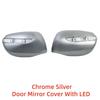 2pcs Car ABS Chrome Rearview Accessories Plated Trim For Honda Fit Jazz GE6 GE8 GP 2008 2009 2010 Door Mirror Cover With LED