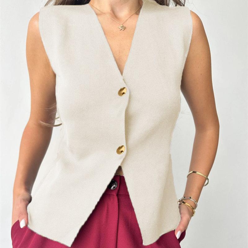 Women   Summer   Elegant Knitted Tank Vest Top Ladies Fashion Casual White Black Short Sleeveless Vest Tops