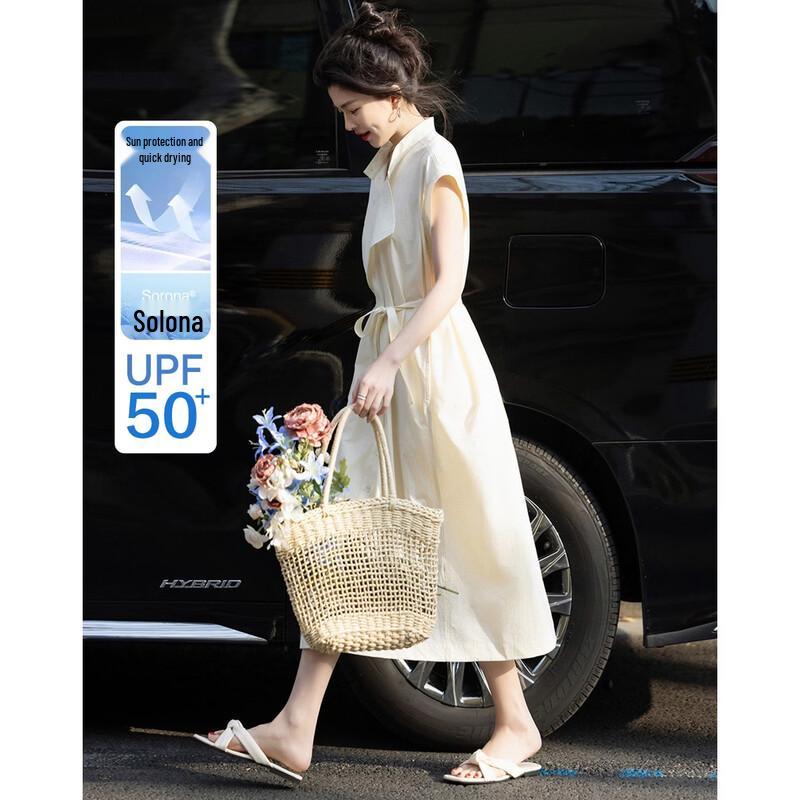 Demana Women s UPF50+ Sun Protection Quick-Dry Midi Dress L