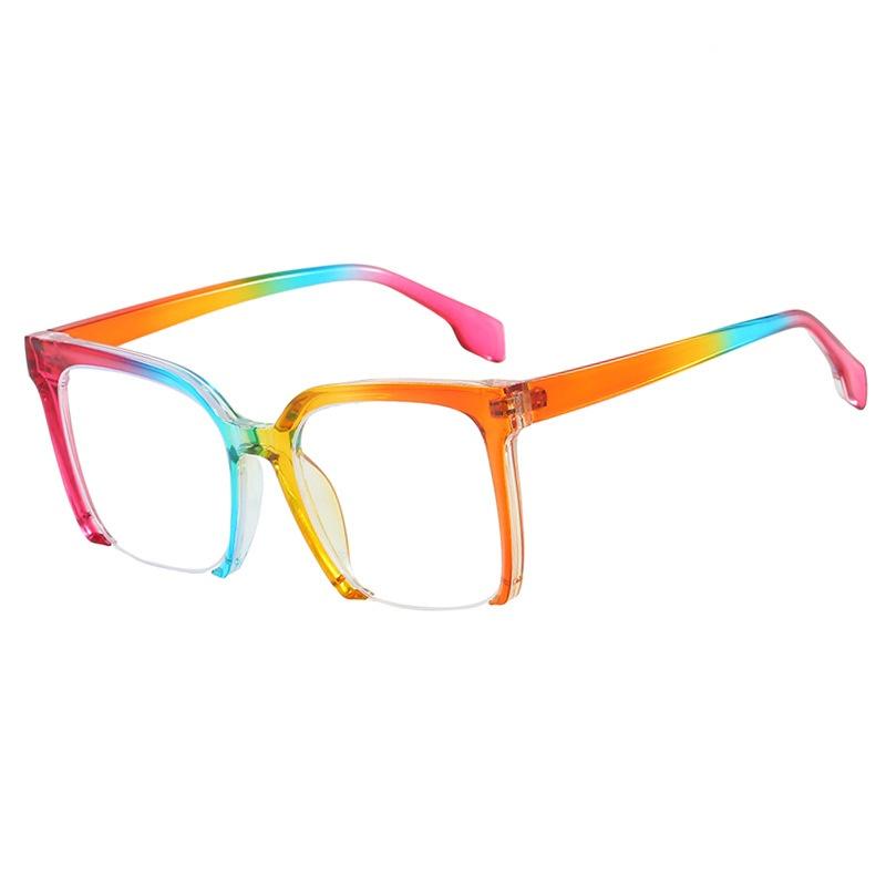 New Fashion Retro Half Frame Anti Blue Light Glasses Ins Colorful Frame Anti Mobile Phone Radiation Design Trendy Men Glasses