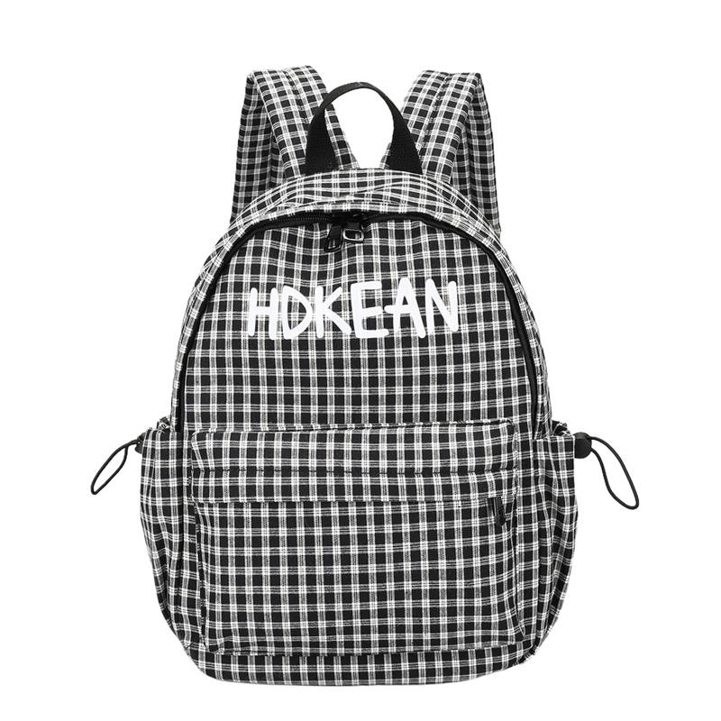 Junior School Bag Women's Check Backpack College Style Travel Backpack