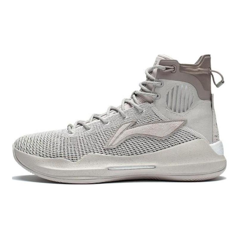 Li Ning YuShuai 13 Boom Sand Hawk Slip Resistant, Abrasion Resistant, Lightweight High Top Basketball Shoes Men's Gray ABAP065-21