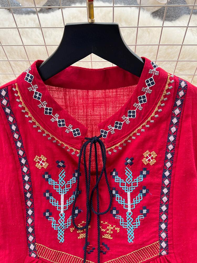 Damenkleid im nationalen Stil mit Stickereien im Retro-Stil, schmale Passform, mittellange Rüschen, Vintage-Gothic-Kleider, elegante Puffärmel, neues Partykleid