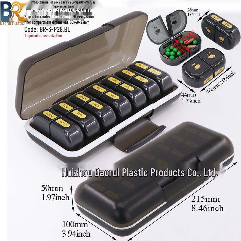 7-Day Round Petal Pill Box: Compact 7-Grid Medicine Organizer for Travel