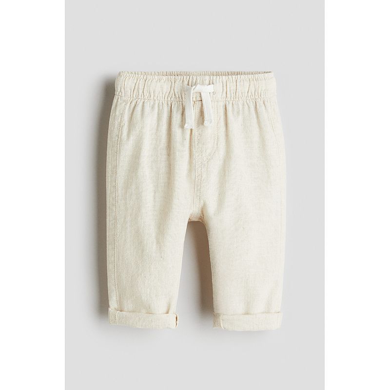 

HM Детская одежда Брюки для малыша Лето 2025 Новое поступление Смесь льна Эластичная талия Леггинсы для прогулок 1273559