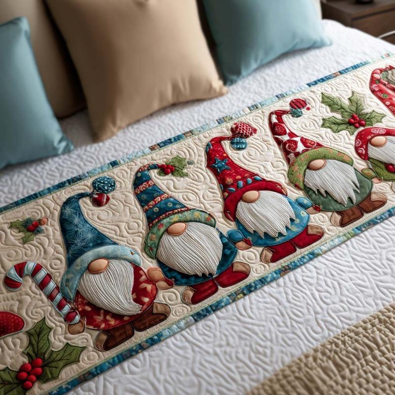 Hotel Bed Flag Christmas Home Party Decoration Bed Flags Cartoon Snowman Festive Atmosphere Jacquard Soft Bedding Table Runner