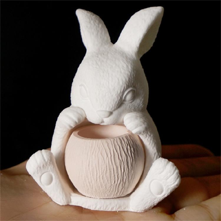Silicone Rabbit Shaped Mold For Resin Art Concrete Jewelry Container Making And Decorative Succulent Planter Design