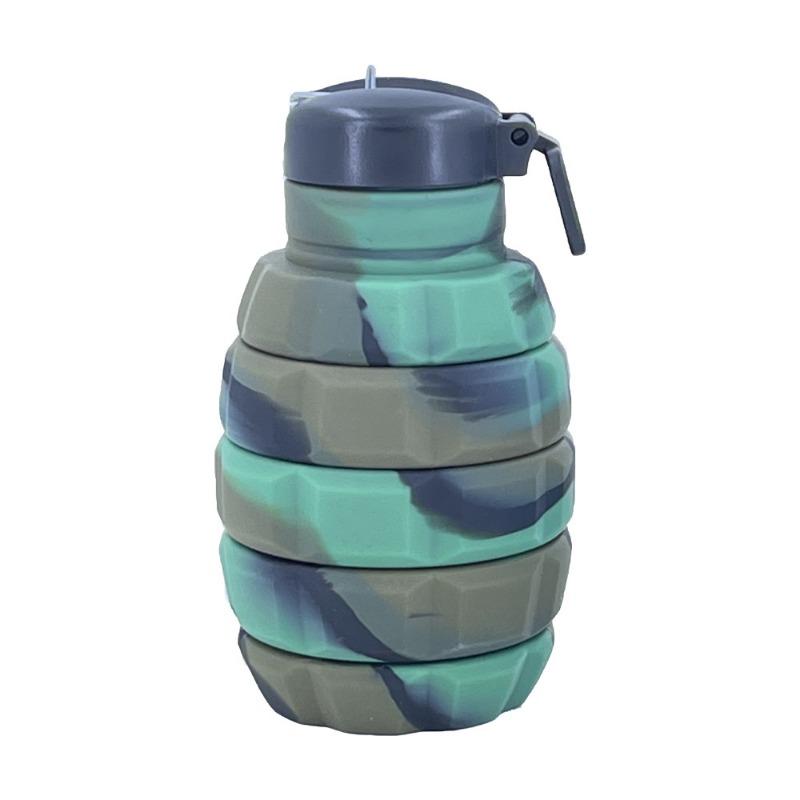 Handgranate Camouflage Wasserflasche Tragbarer Silikon faltbarer Sportbecher 500ml Handgranate Sportkessel