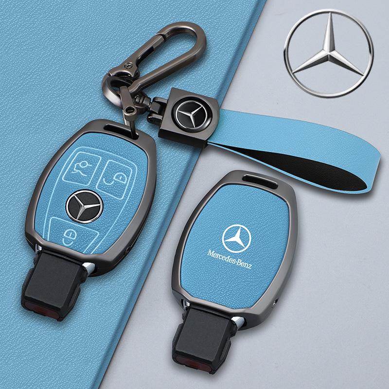 CQI1 New Zinc Alloy Leather Car Remote Key Case for Mercedes Benz W203 W204 W212 C180 GLK300 CLS CLK CLA SLK C S E Class Accessories