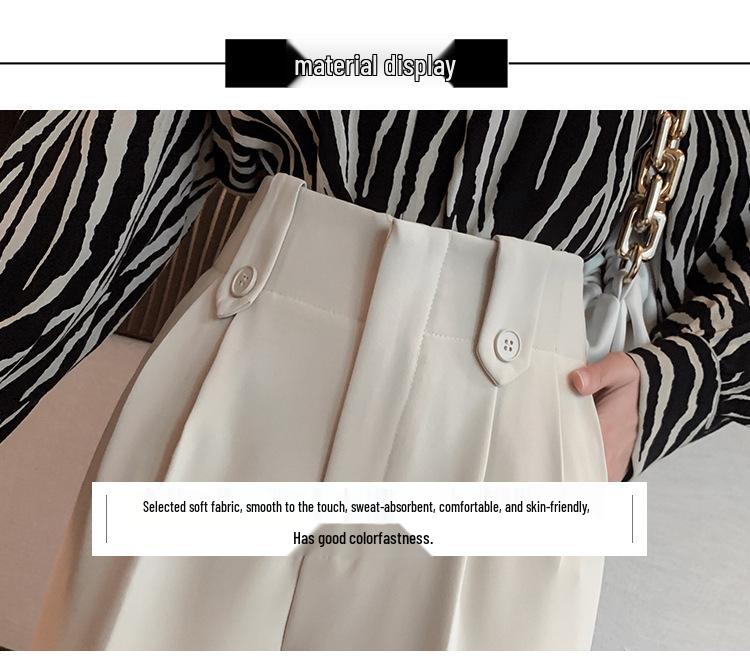 Radish Women's High Waist Cigarette Leg Cropped Pants - Korean Style Harem for Spring/Summer 2026