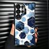 Geometric Marble Pattern Plating Phone Case For Samsung Galaxy S24 S25 FE S26 Edge S23 Ultra S22 S21 Plus S20 Anti-Fall Airabag