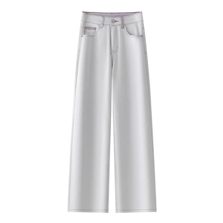 Blugi drepți cu talie înaltă pentru femei Spălare deschisă Modă de primăvară-toamnă Confortabili