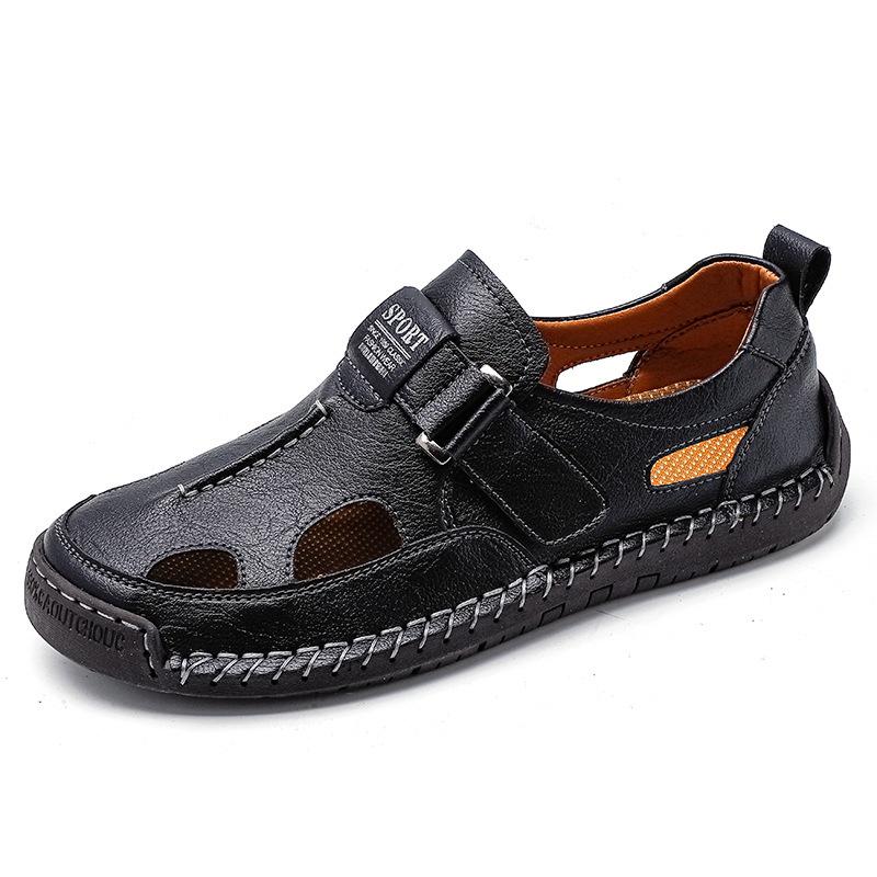 2026 Men's Closed-Toe Non-Slip Outdoor Sandals: Wear-Resistant, Casual, Sports-Ready, Hollowed-Out Design