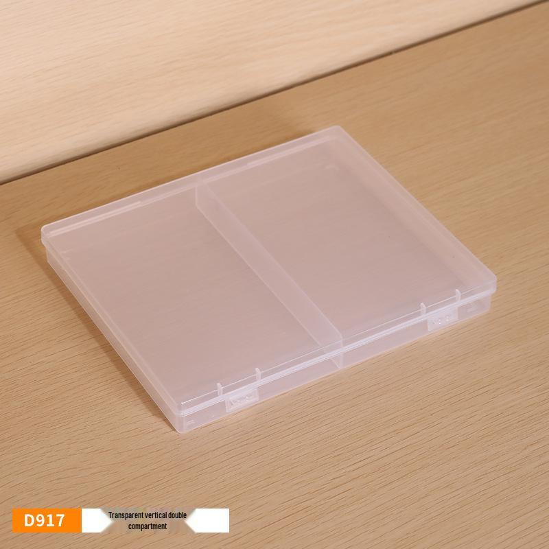 

Large Dual-Compartment Plastic Organizer Box for Hair Clips, Accessories, Necklace, and Calculator Storage 20.6 x 17.4 x 2.5 cm прозрачный