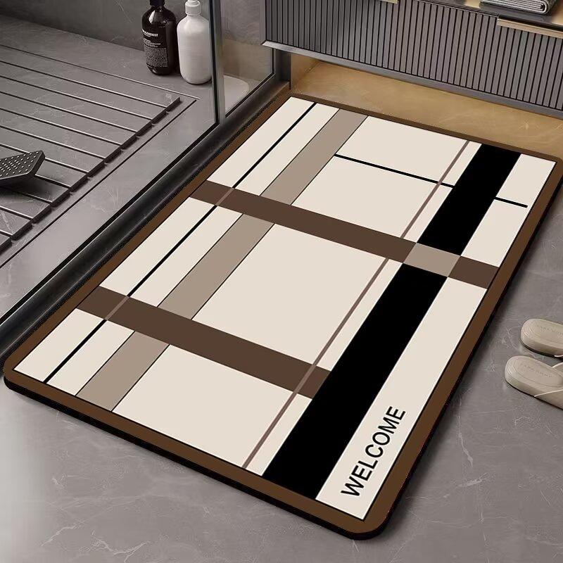Diatom Mud Quick-drying Soft Floor Mat Bathroom Bathroom Bathroom Door Water Absorption Non-slip Foot Mat Bathroom Small Carpet