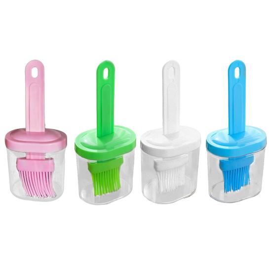 Oil Brush Dispenser 2-in-1 High-Temperature Resistant Oil Pot with Brush Cooking Oil Applicator for Frying Baking BBQ And Air Fryer