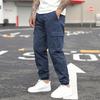 Men's Loose Casual Multi-pocket Work Pants, Youth Stretch Waist Drawstring  Pants