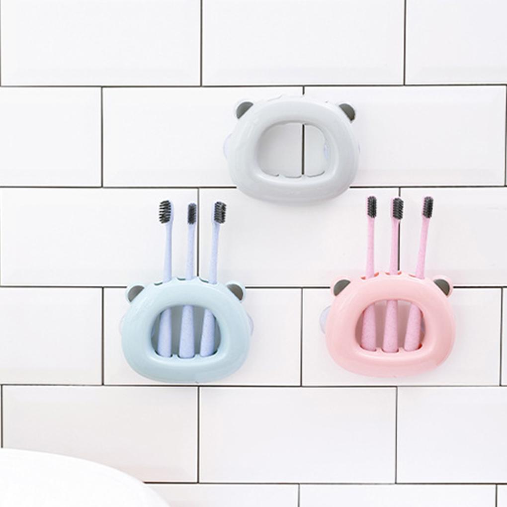 Cartoon Toothbrush Holder Wall Mount Sticker Bathroom Suction Cup For Kids