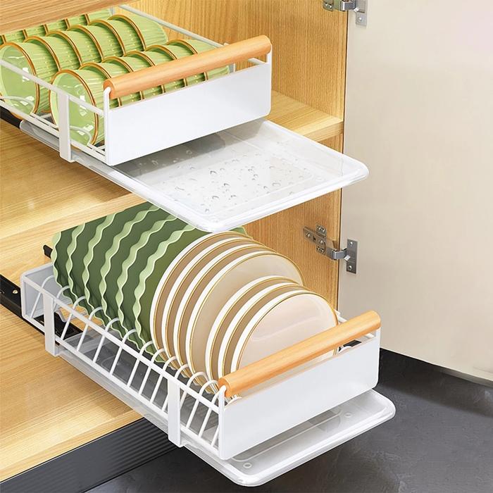 Basket Drawer Pull-Out for Cabinet with Drainer Organizer 41x26x13cm