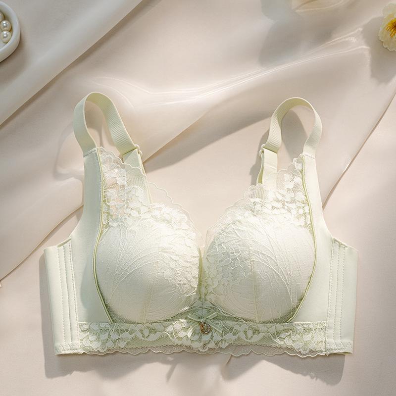 French Lace Bra Women's Gathering Bra Breast Collection Anti Sagging No Steel Ring Adjustable Thin Bra