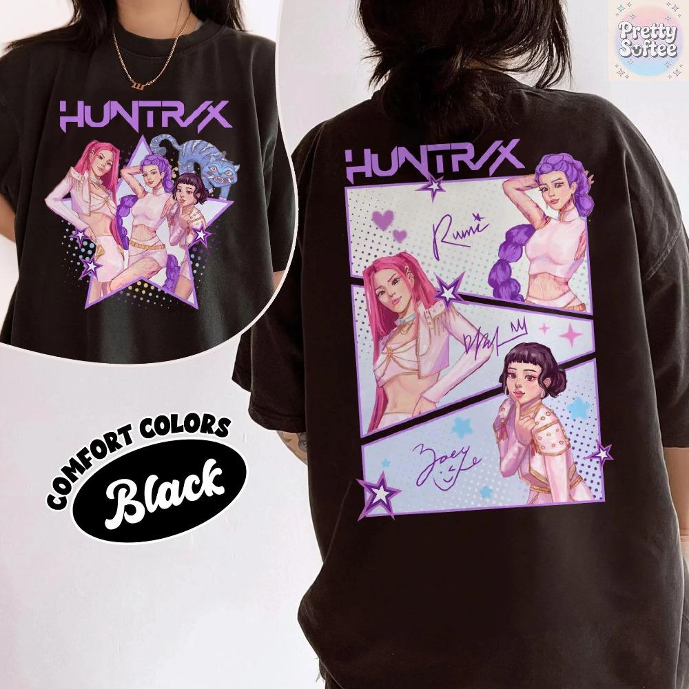 

Huntrix Demon Hunters Comfort Colors T Shirts Clothing Graphic Short Sleeve Shirt Unisex Men Women All-season XL