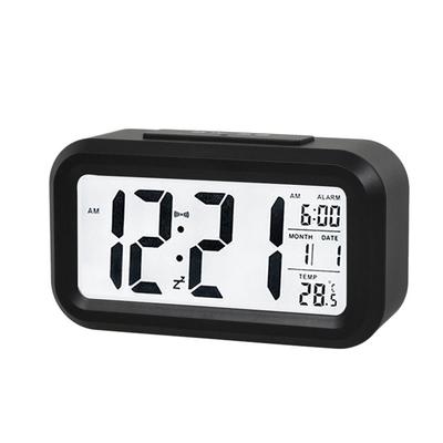 Alarm Clock Large Lcd Display Battery Digital Kids Clock Light Sensor Nightlight Office Table Clock