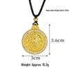 Ancient Gold Sand Eight-Treasure Compass Blessing Necklace - Chinese Retro Copper Alloy Jewelry