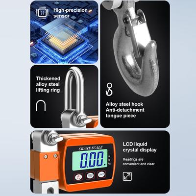 Digitální LCD displej Crance Scale 0,05-500 kg Přenosný průmyslový elektronický hák pro velké zatížení