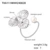 Pearl Flower 18K Gold Adjustable Titanium Steel Ring & Fashion Earrings Set