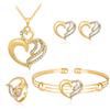 Exquisite Alloy Diamond Set Love Four-piece Lovely Exquisite Hollow Hollow Versatile Necklace Set