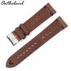 Available Porous Genuine Leather Watch Strap, Quick Release, Brown Cracked Pattern, Sizes: 18mm, 20mm, 22mm, 24mm.