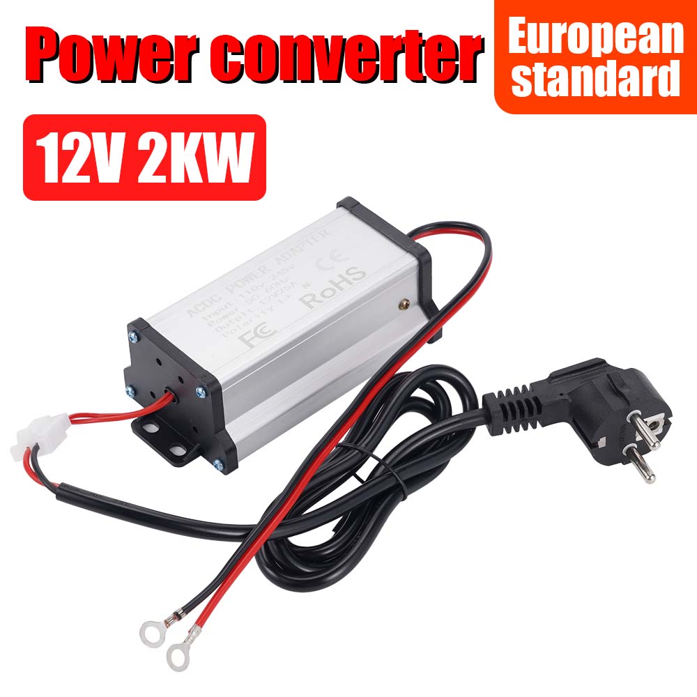 AC 110V to DC 12V 25A High-Power Universal Power Converter With Power Cord Suitable for 12V 2KW 5KW Car Heater Car Accessories