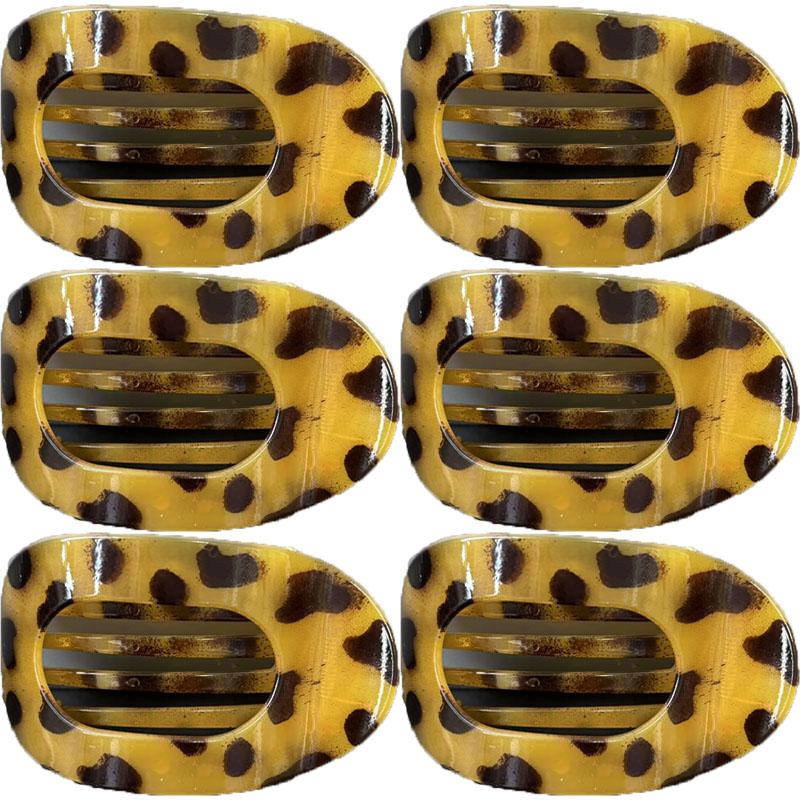 Leopard Print Oval Frosted Hair Clip Women's High-end Versatile Duckbill Clip Hair Accessories