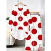 Geometric Pattern Print Two Piece Outfit Women Long Sleeve Irregular Hem Tunic Top Wide Leg Pants Casual Matching Set