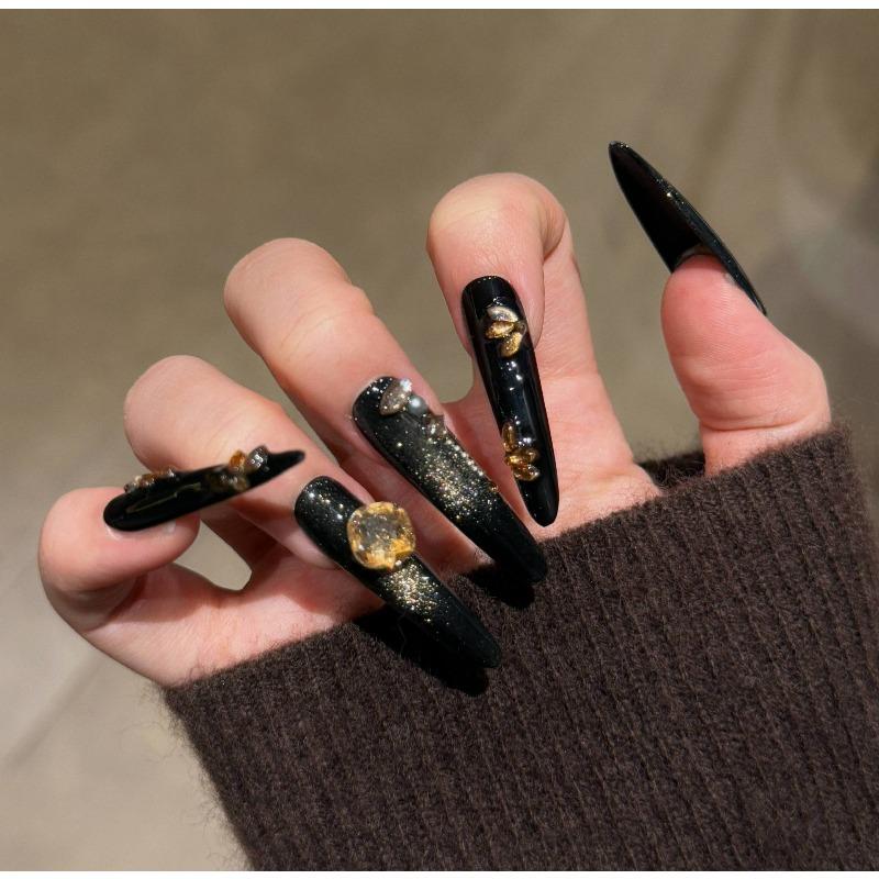 Cat's Eye Wearing Nail Pure Hand-made Nail Piece Fake Nail Wearing Nail Piece Advanced Sense Thin Dog Long
