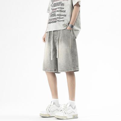 Spring New Style Full Elastic Waist Drawstring 5-minute Side Bone Webbing Shorts Men's Mid-pants