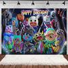 Cartoon Amazing World Birthday Party Decorations Gum&balles Balloon Banner Cake Topper  Rabbit Cat Anime Backdrop Kid Favor Gift