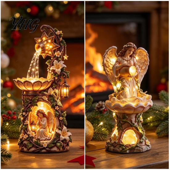 Atmospheric Landscape Lighting Decorative Angel Garden Light, Resin Statue with LED Light for Outdoor Waterproof Yard Art Decor Patio Porch