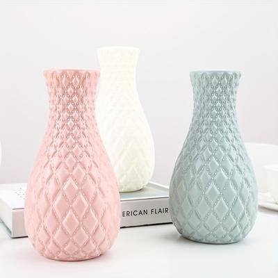1pc Imitation Ceramic Plastic Vase, Suitable For Creative Flower Arrangement Decoration Of Rooms, Weddings, And Scenes