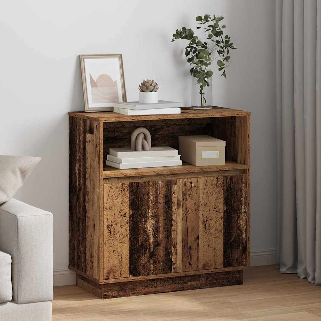 LED Sideboard in Rustic Wood Look 71 x 34.5 x 75 cm Engineered Wood