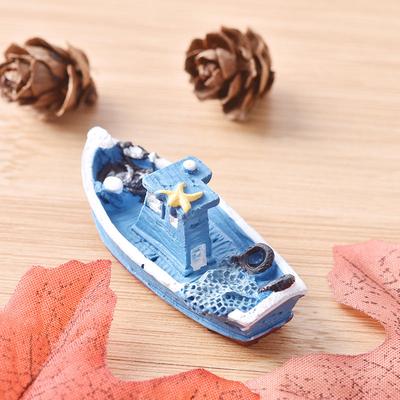 Pop 1Pcs Yacht Ship Fishing Boat Miniature Fairy Garden Home Houses Craft Micro Landscaping Decor Diy Accessories