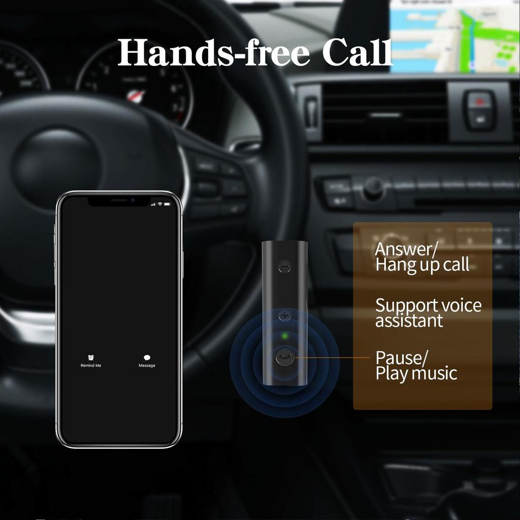 TOPINCN Bluetooth 5.0 4 Channel Car Cassette Converter, Auto Power Off, Plug and Play, and Playable with USB Cable