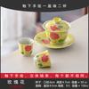 Guochao Hand-Painted Orchid Cover Bowl Two Cup Set Portable Cloth Bag Outdoor Tea Drinking High Value Light Luxury Travel Tea Set