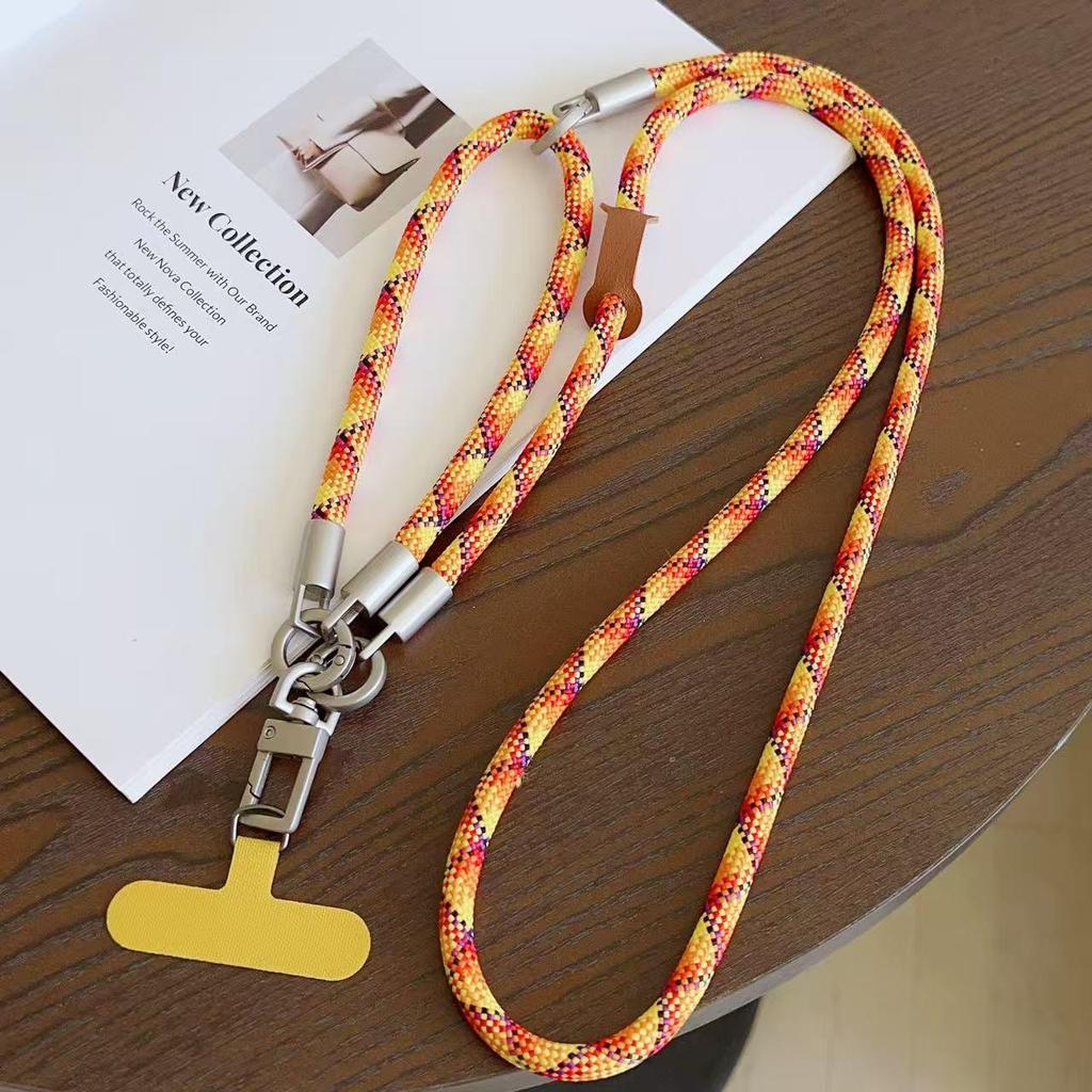 Dual-Function Anti-Lost Crossbody Phone Lanyard with Detachable Wrist Strap and Metal Buckle