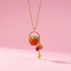 Stylish Fruit Inspired Tassels Pendant Necklace Minimalist Versatile for Casual Work Party Collarbone Length Accessory