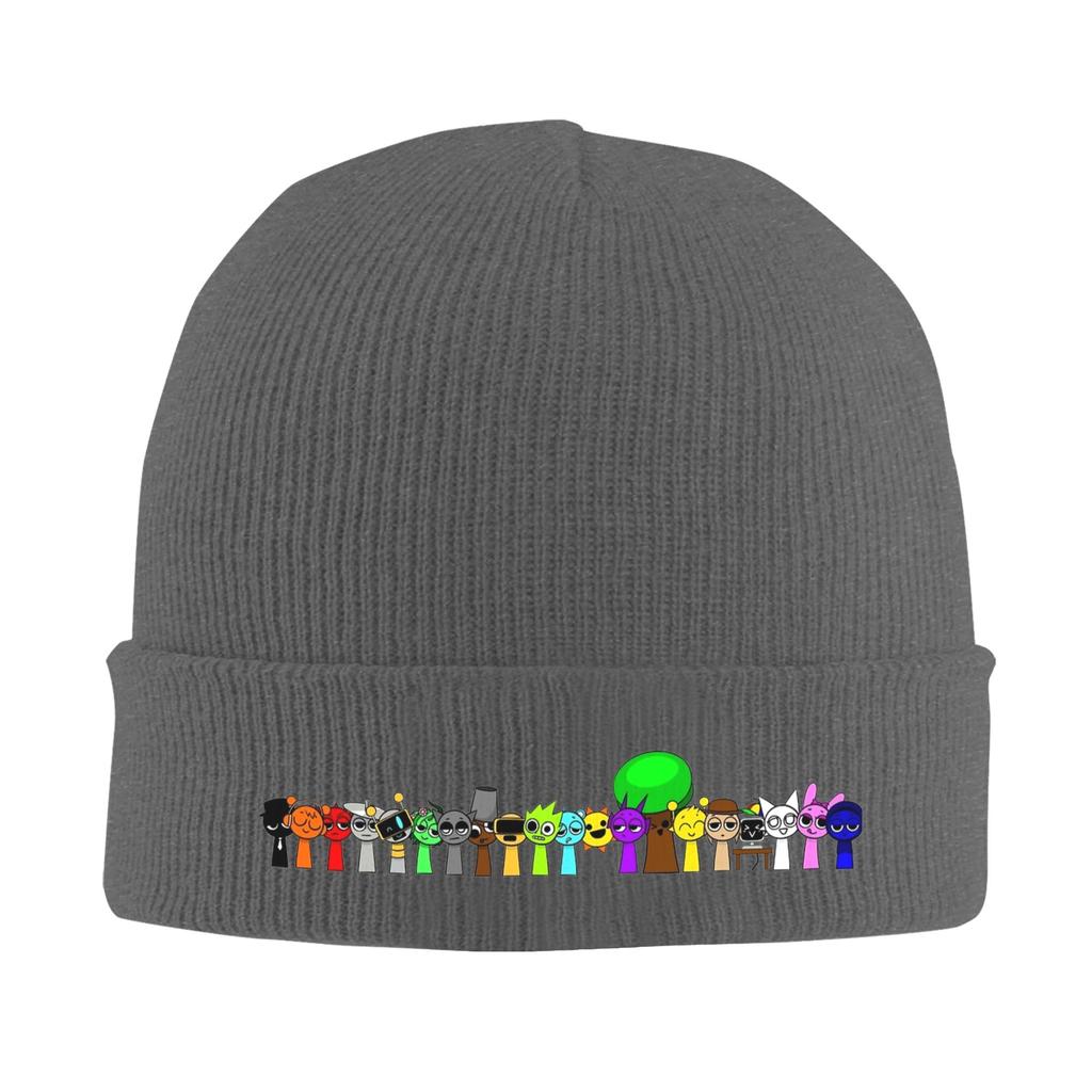 Incredibox Sprunki Knitted Caps for Women Unisex Skullies Beanies Winter Hat Acrylic Horror Game Casual Cap