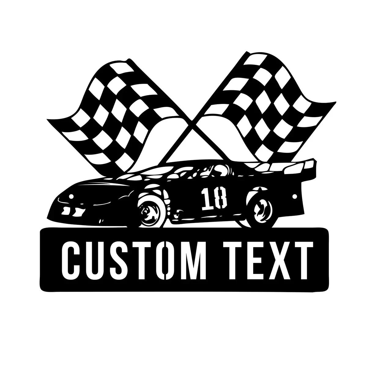 Vintage Race Car Metal Tin Sign Garage Wall Art Decor Gift