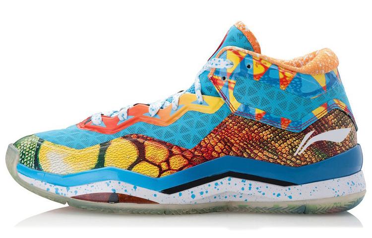 Li Ning WOW 3 Basketball Shoes Men s Mid Top Yellow/Blue ABAK061-1 42