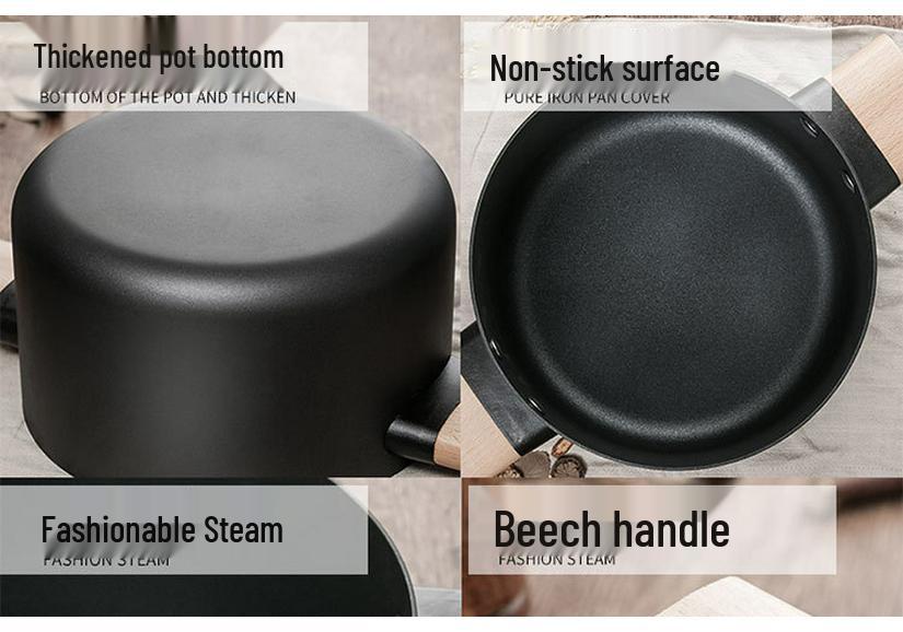 European Light Luxury Non-Stick Cookware Set: Wok, Frying Pan, Soup Pot.