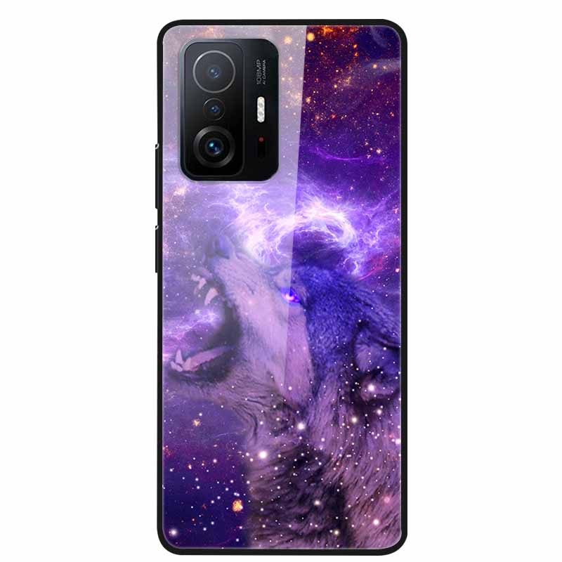 Case For Xiaomi 11T Pro Glass Hard Tempered Glass PC Phone Cover For Xiaomi Mi 11T 11 T Pro Shockproof Landscape Cute Capa Coque